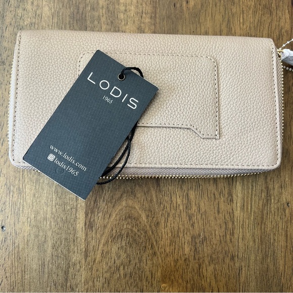 Lodis Cream Textured Leather Wallet - Picture 5 of 7